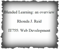 Picture of and link to Blended Learning research paper for IT755