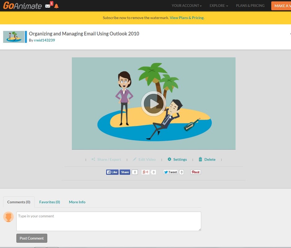 Picture of and link to GoAnimate video created in IT569